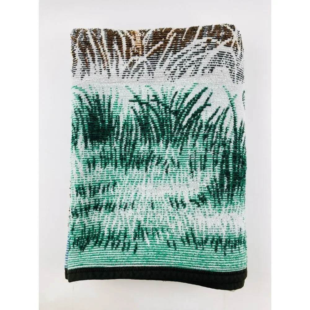 Biederlack Buck & Doe Deer Reversible Blanket USA Hunting J Hautman Throw Lodge